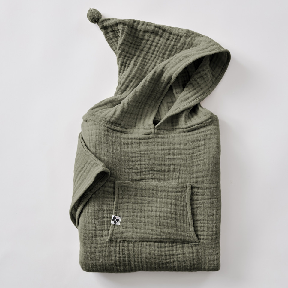 Poncho Enfant Gaze de Coton Unie GAIA  