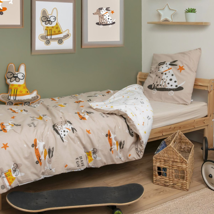 Parure de lit en Coton ISIDORE Couleur:Pampa  L'Effet Papillon