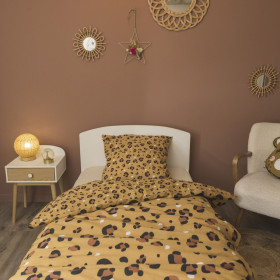 Parure de lit en Coton LOLA Couleur:Camel  L'Effet Papillon