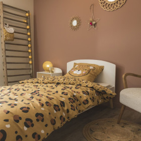 Parure de lit en Coton LOLA Couleur:Camel  L'Effet Papillon