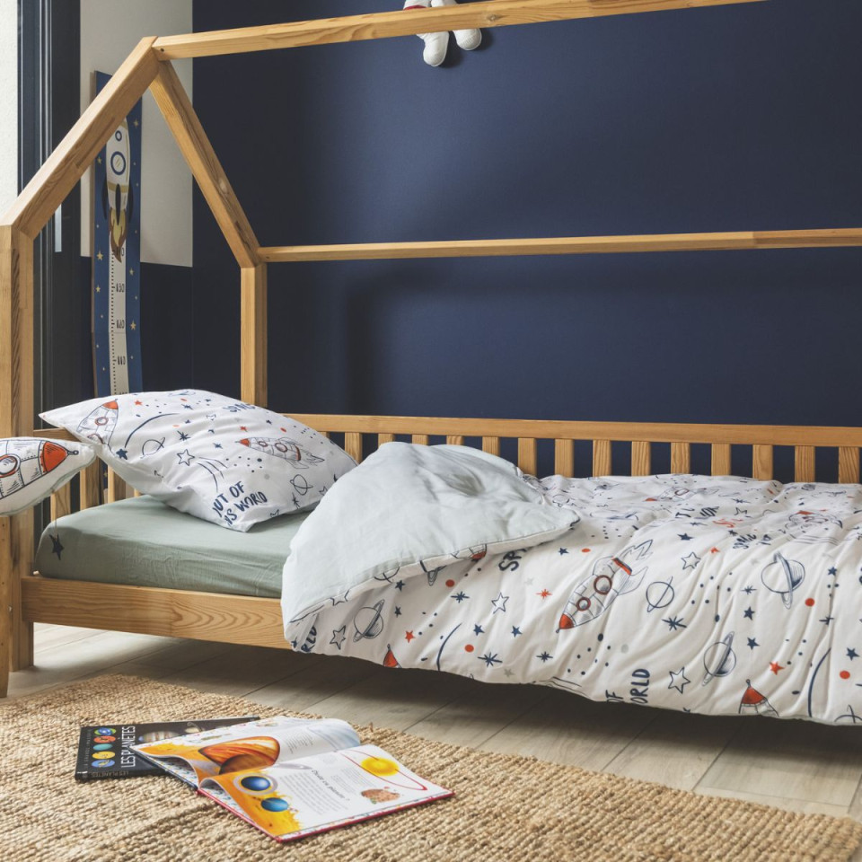 Parure de lit en Coton GALAXIE Couleur:Minuit  L'Effet Papillon