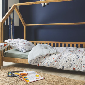 Parure de lit en Coton GALAXIE Couleur:Minuit  L'Effet Papillon