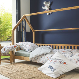 Parure de lit en Coton GALAXIE Couleur:Minuit  L'Effet Papillon