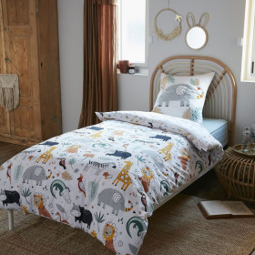 Parure de lit en Coton SAVANE Couleur:Eucalyptus  L'Effet Papillon