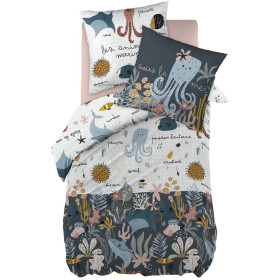 Parure de lit en Coton OCTOPIA Couleur:Minuit  L'Effet Papillon