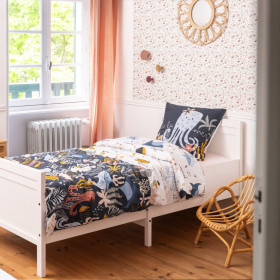 Parure de lit en Coton OCTOPIA Couleur:Minuit  L'Effet Papillon