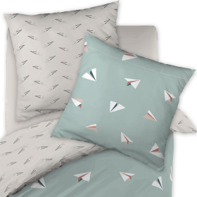 Parure de lit en Coton PETITS PAPIERS Couleur:Eucalyptus  L'Effet Papillon