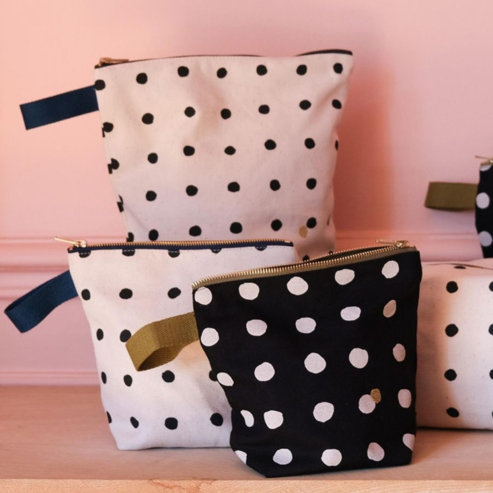 Trousse de toilette en coton Bio 2 Tailles Unis ou Motifs
