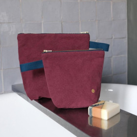 Trousse de toilette en coton Bio 2 Tailles Unis ou Motifs