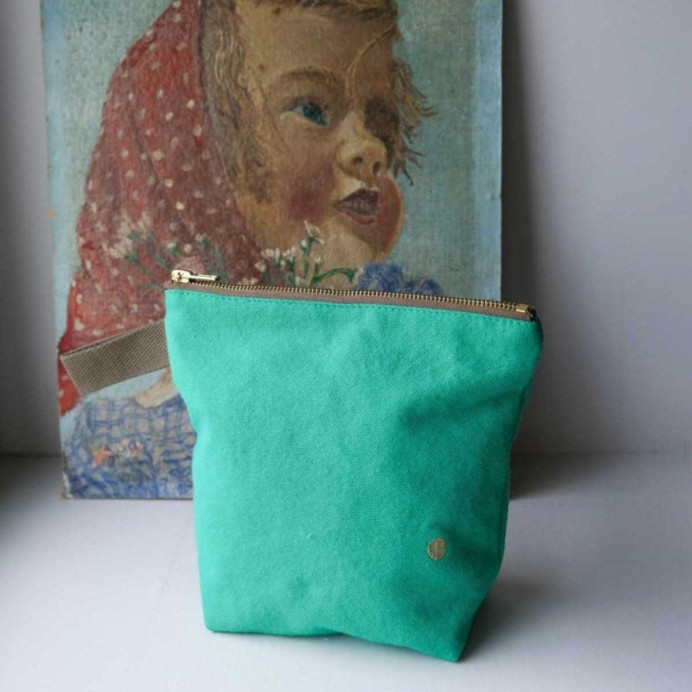 Trousse de toilette en coton Bio - La Cerise sur le Gâteau | Impression lin