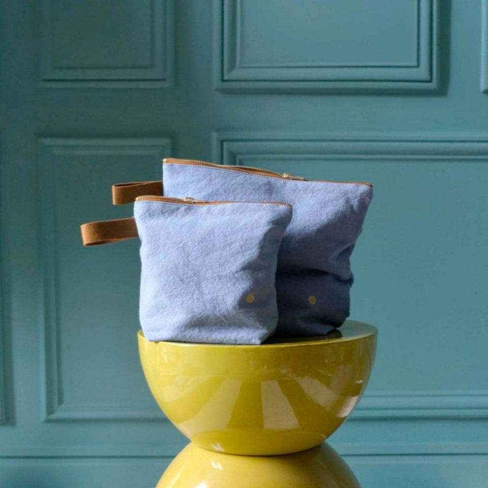 Trousse de toilette en coton Bio 2 Tailles Unis ou Motifs