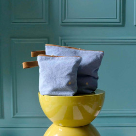 Trousse de toilette en coton Bio 2 Tailles Unis ou Motifs