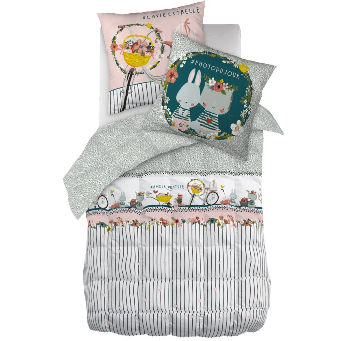 Couette matelassée et Taie JARDINAGE