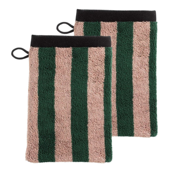 Lot 2 gants de toilette CHARLY – La Cerise sur le Gâteau﻿ | Impression Lin