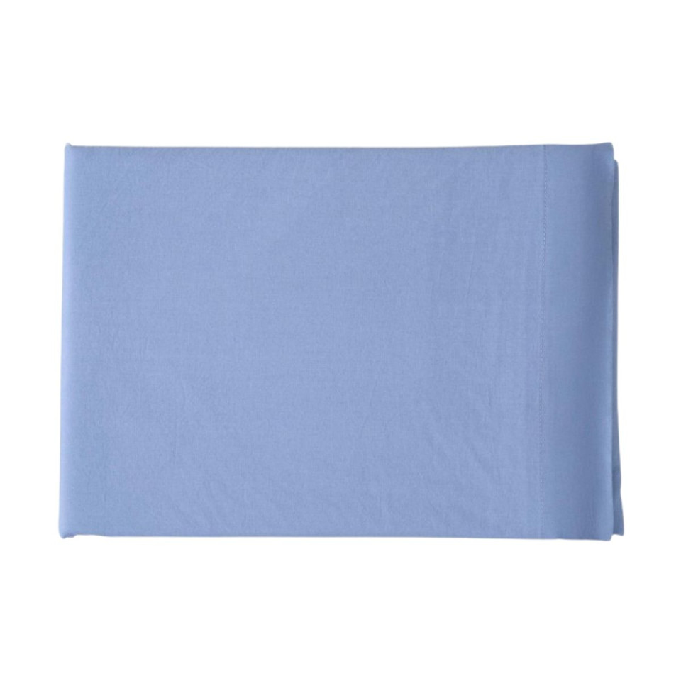 Drap Plat Percale de Coton BIO CELESTE