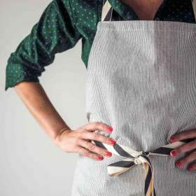 Tablier de cuisine en Coton Bio à Rayures ou Carreaux