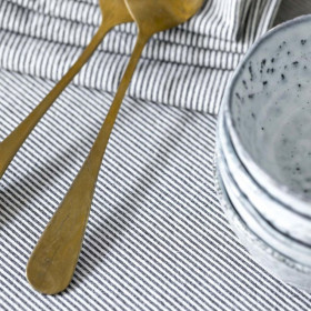 Lot de 2 serviettes de table en Coton Bio Rayées ou à Carreaux