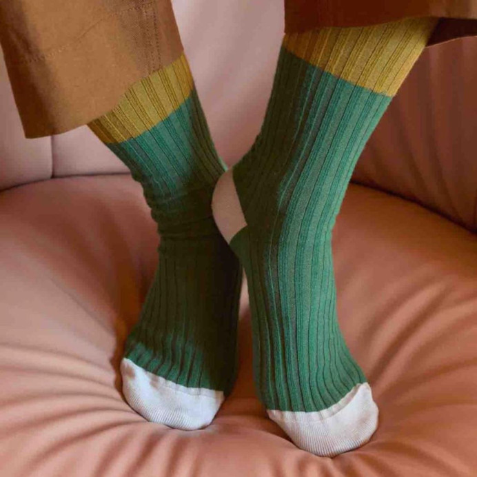 Chaussettes YVETTE – La Cerise sur le Gâteau﻿ | Impression Lin