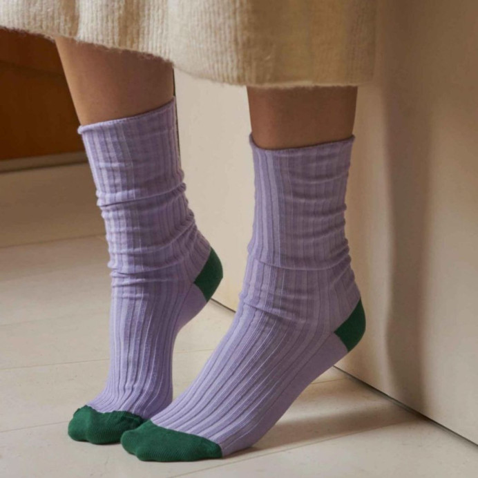 Chaussettes YVETTE – La Cerise sur le Gâteau﻿ | Impression Lin