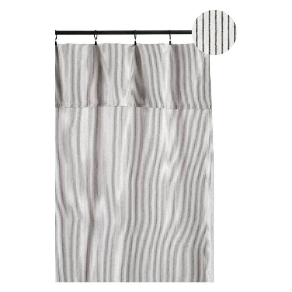 Rideau Double en Coton Bio Accroche Fourreau ou Pince