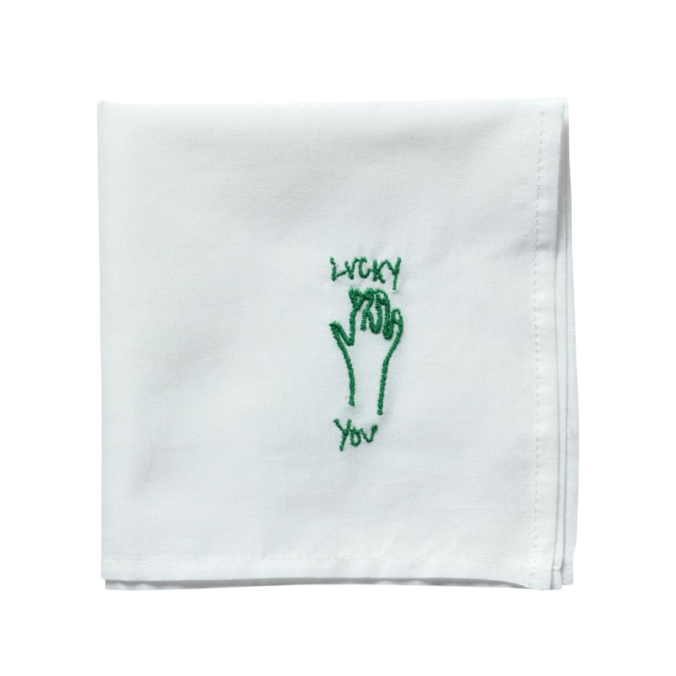 Mouchoir Brodé en coton Bio HANKIE