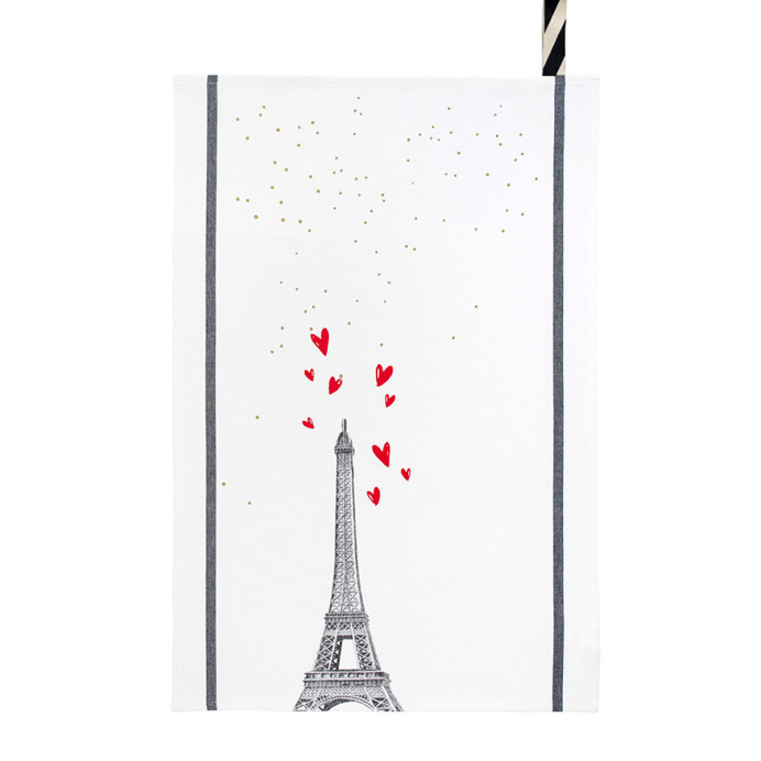 Torchon en coton Bio Fantaisie - La Cerise sur le Gâteau | Impression lin