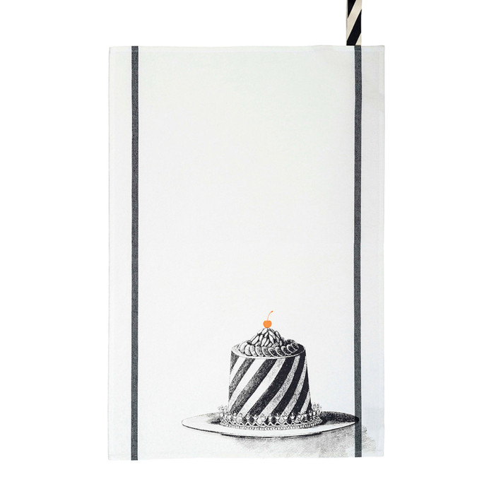 Torchon en coton Bio Fantaisie - La Cerise sur le Gâteau | Impression lin
