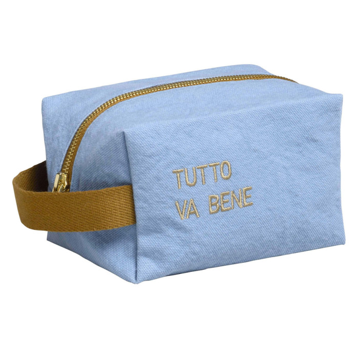 Trousse de Toilette Cube - La Cerise sur le Gâteau | Impression lin
