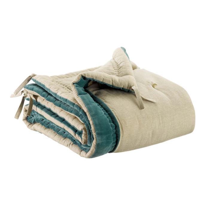 Edredon Velours Chambray ELISE - Vivaraise | Impression lin
