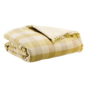 Plaid Lin Recyclé et Coton Imprimé KATE  