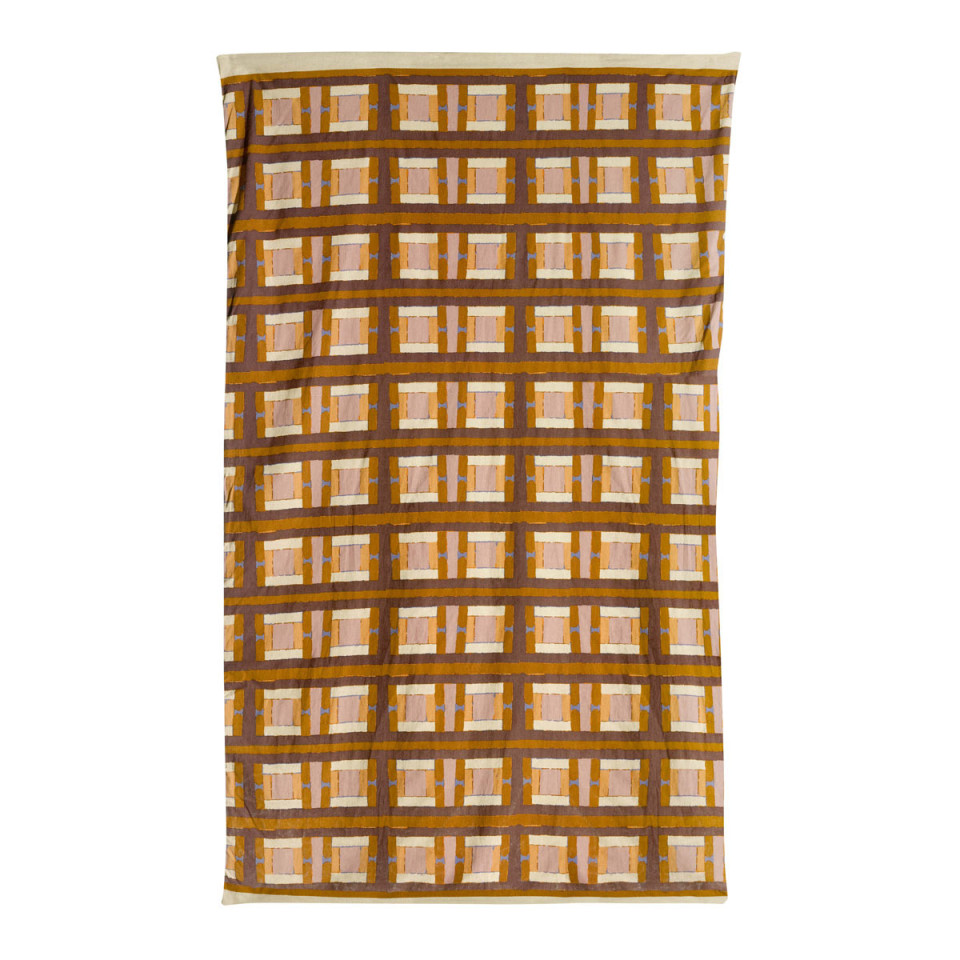Plaid Lin Recyclé et Coton Imprimé TAHO  