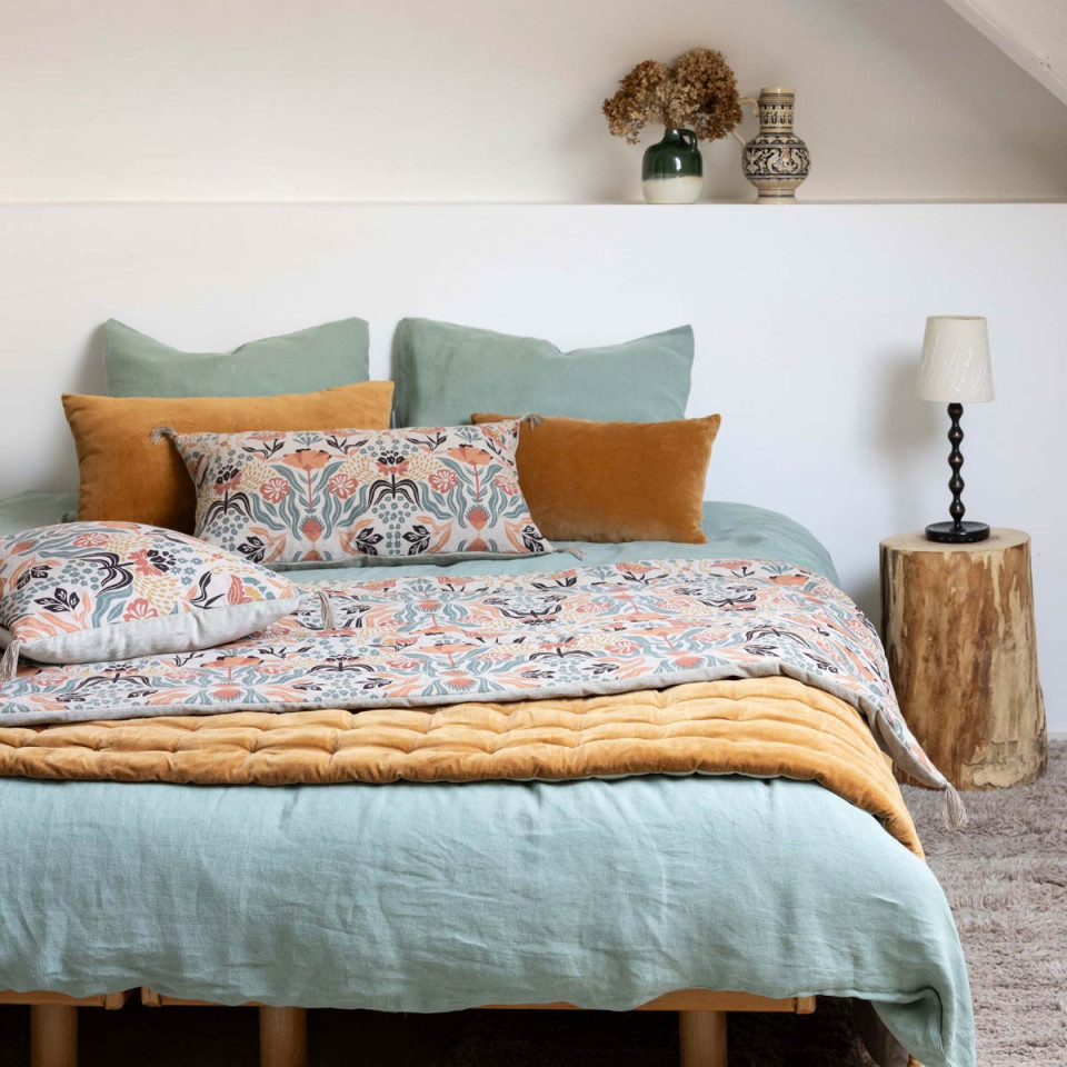 Plaid Velours et Coton Chambray Imprimé YOURI  