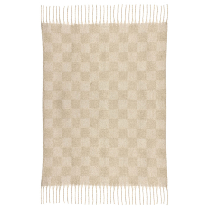 Plaid Recyclé Damier ISABEL - Vivaraise | Impression lin