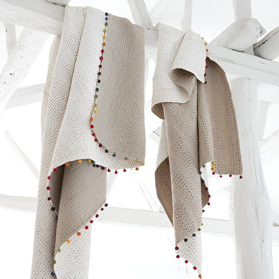 Plaid en Coton Uni GASTOUNET  