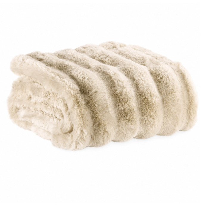 Edredon Fausse Fourrure ASTRID - Vivaraise | Impression lin