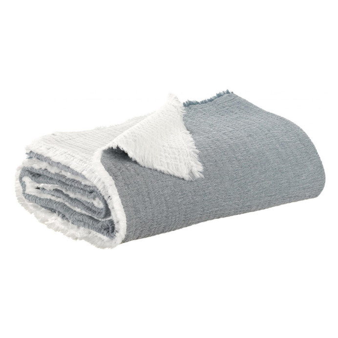 Jeté de Lit en Coton Recyclé EMILIO - Vivaraise | Impression lin