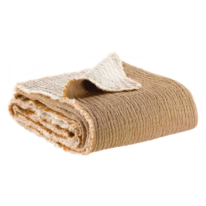 Plaid en Coton Recyclé EMILIO - Vivaraise | Impression lin
