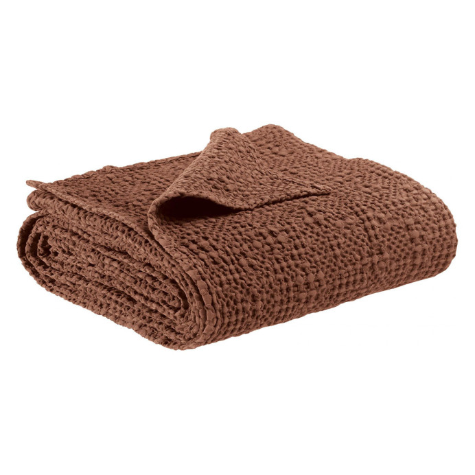 Plaid en Coton Nid d'Abeille TANA - Vivaraise | Impression lin