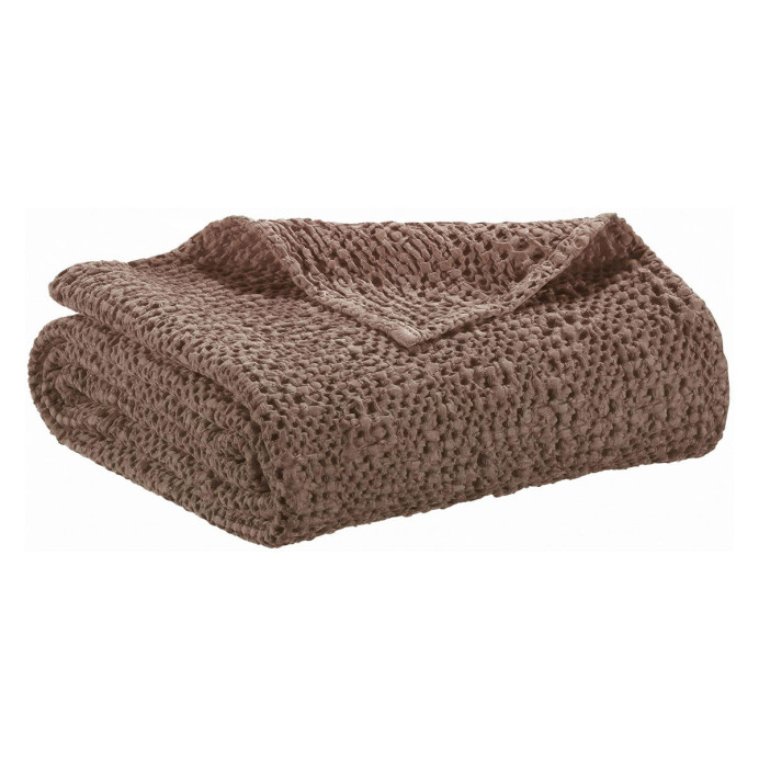 Plaid en Coton Nid d'Abeille TANA - Vivaraise | Impression lin