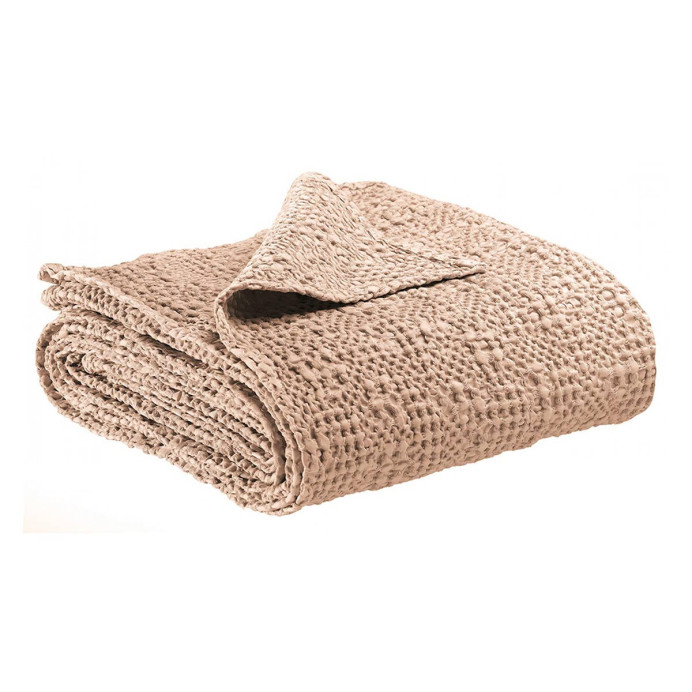 Plaid en Coton Nid d'Abeille TANA - Vivaraise | Impression lin