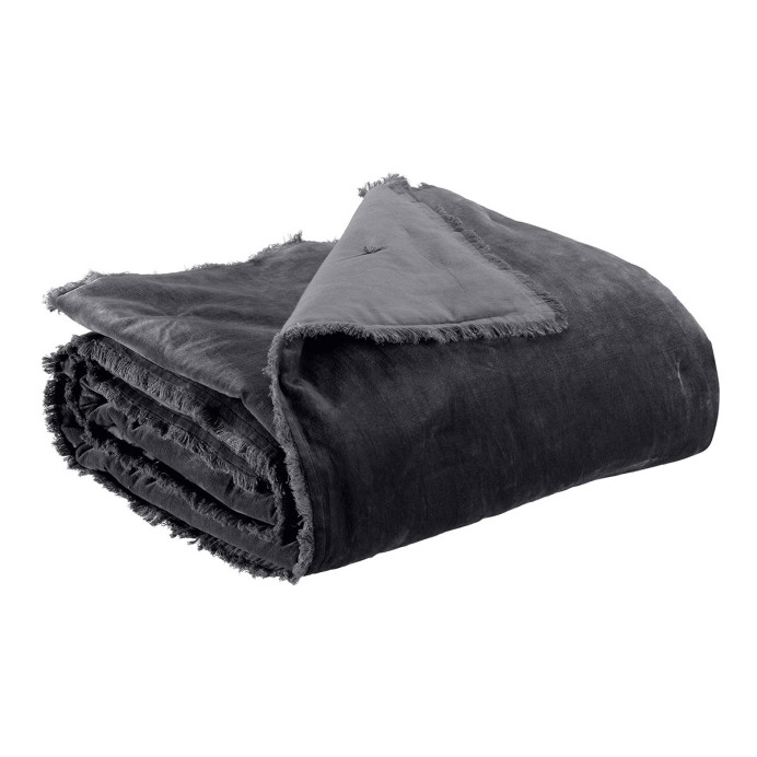 Vivaraise Plaid uni en velours de coton Fara 135x200
