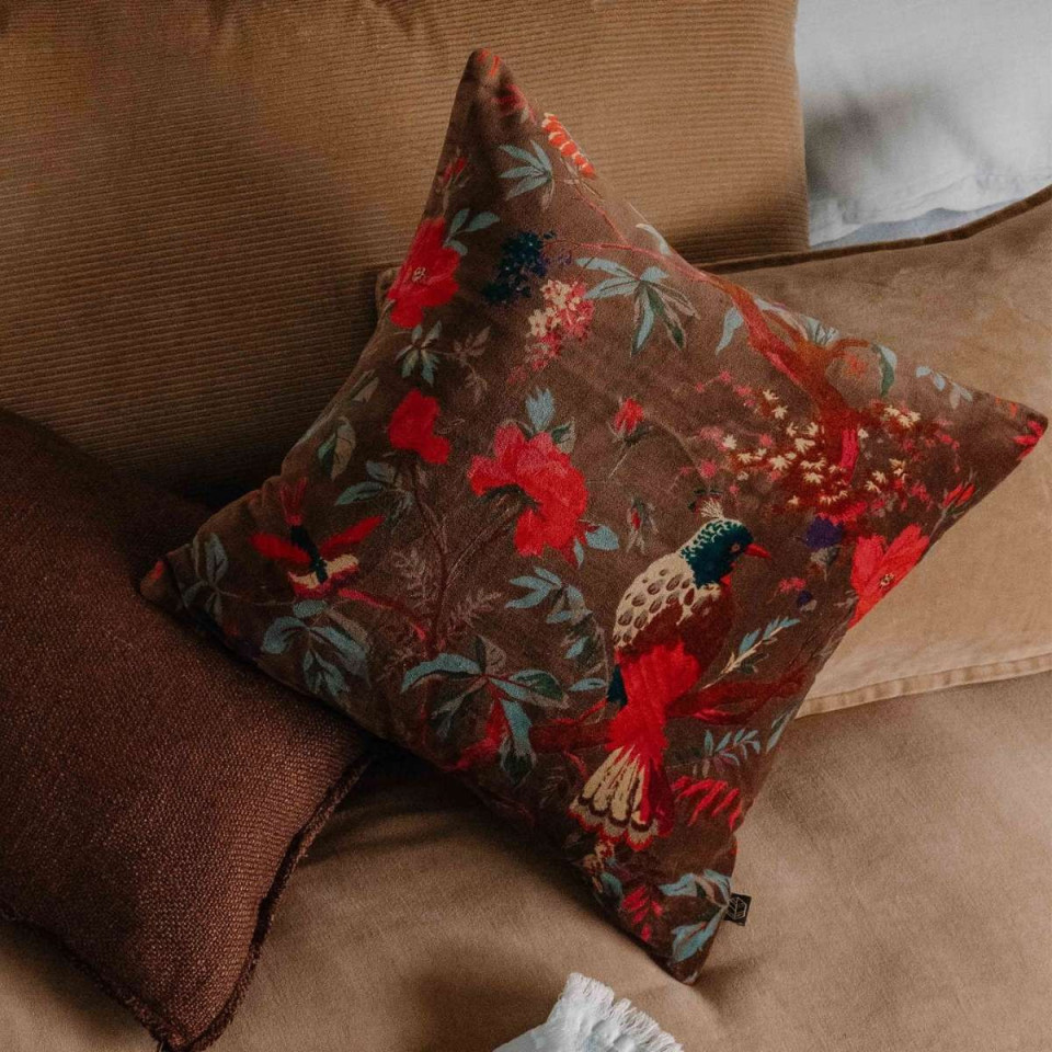 Housse de Coussin en Velours BIRDY  
