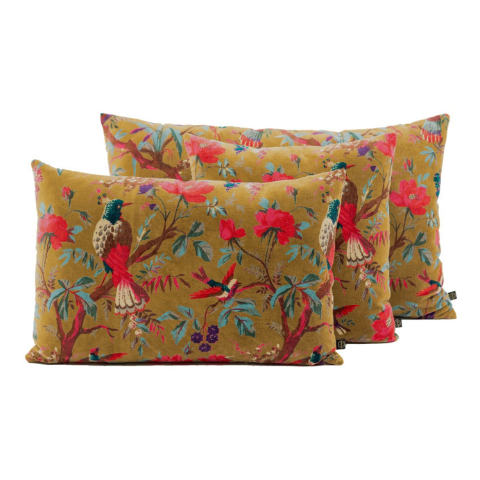 Housse de Coussin en Velours BIRDY - Haomy | Impression lin