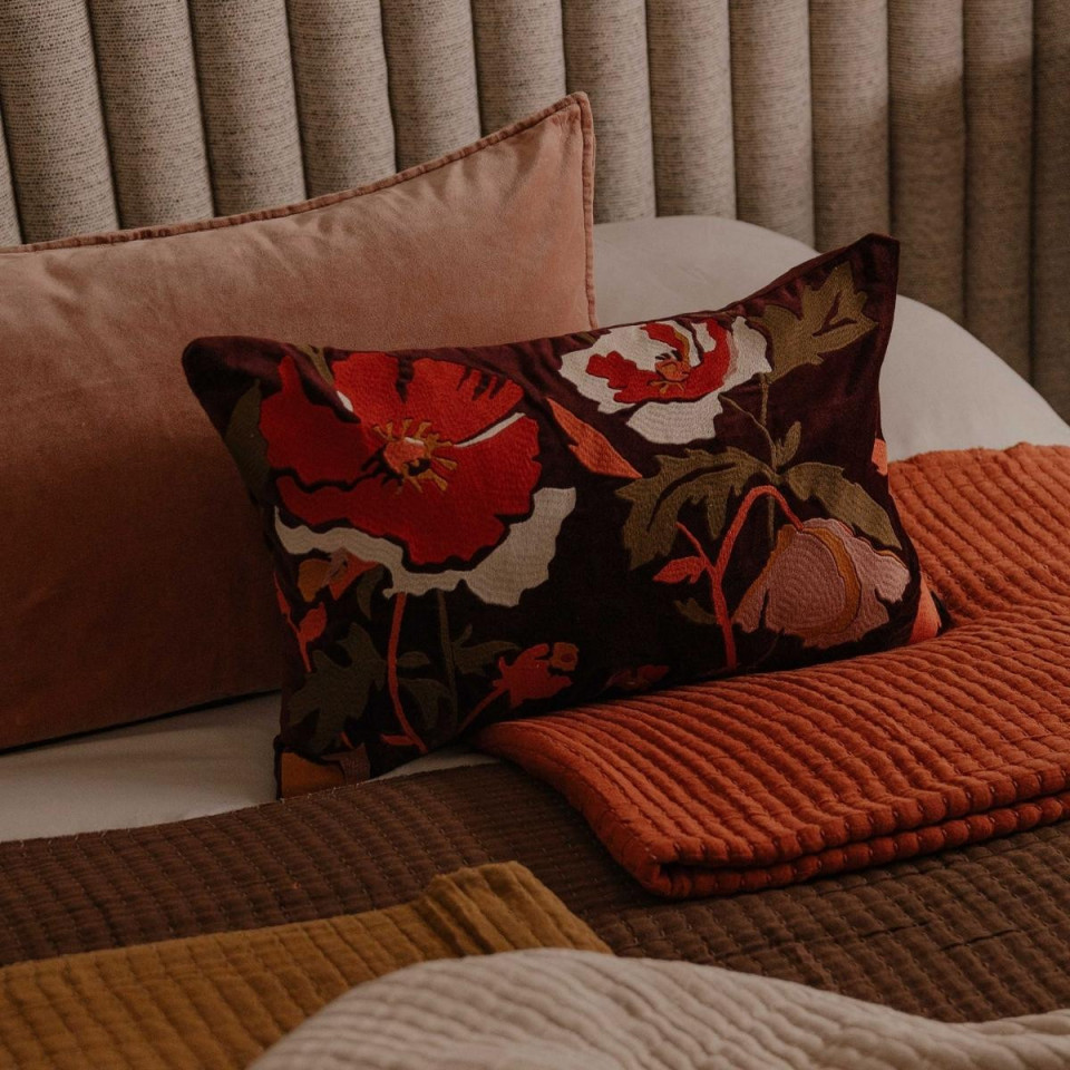Housse de Coussin en Velours et Brodé BRISTOL  