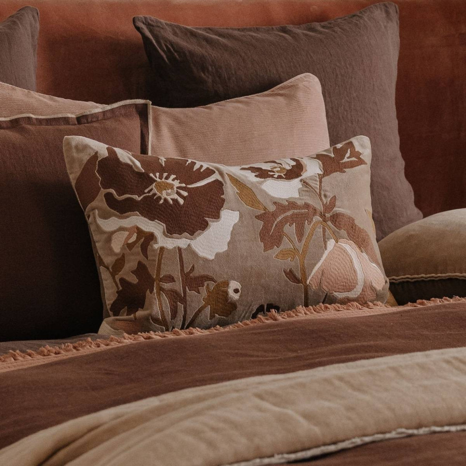 Housse de Coussin en Velours et Brodé BRISTOL  