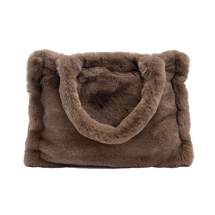 Cabas en Fausse Fourrure CHAMONIX - Haomy | Impression lin