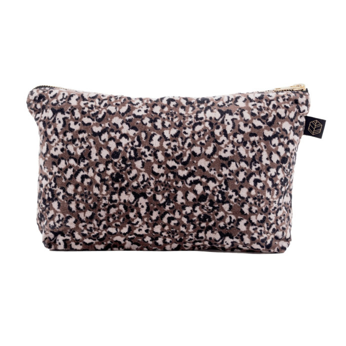 Trousse en Velours Imprimé Léopard GAIRO 