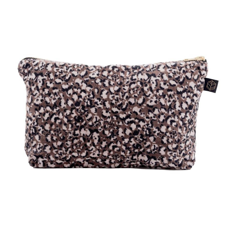 Trousse en Velours Imprimé Léopard GAIRO 