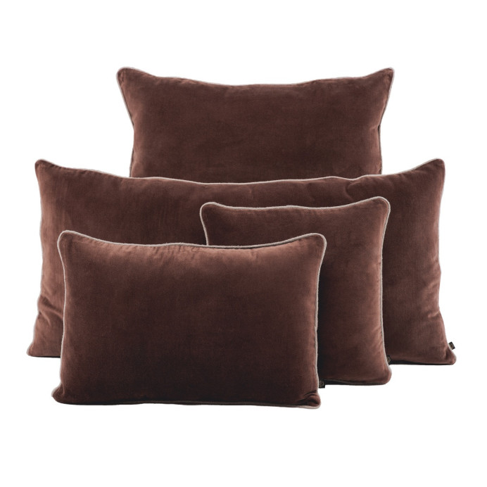 Housse de Coussin en Velours NEW DELHI - Haomy | Impression lin