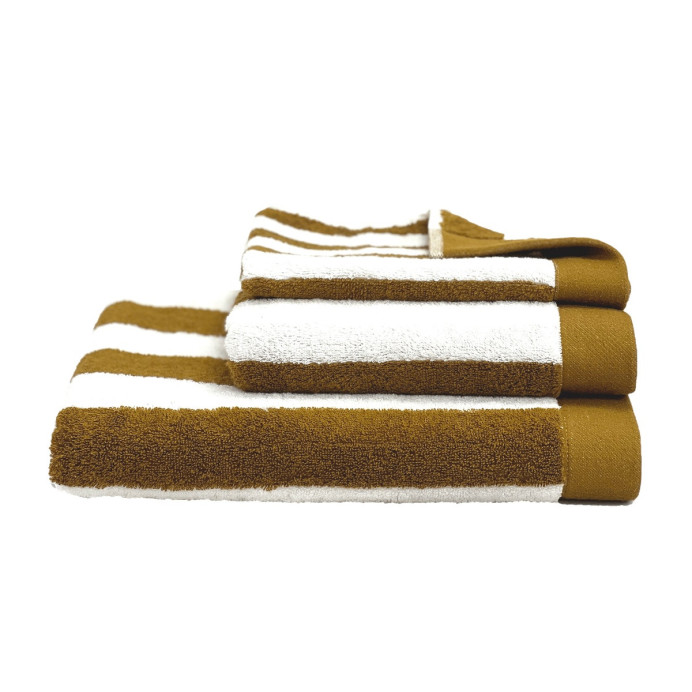 Serviette de Bain Éponge Coton Larges Rayures SANTORINI